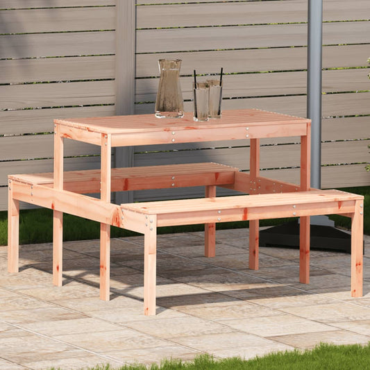 Douglas Solid Wood Picnic Table - 110x134x75 cm, Natural Finish