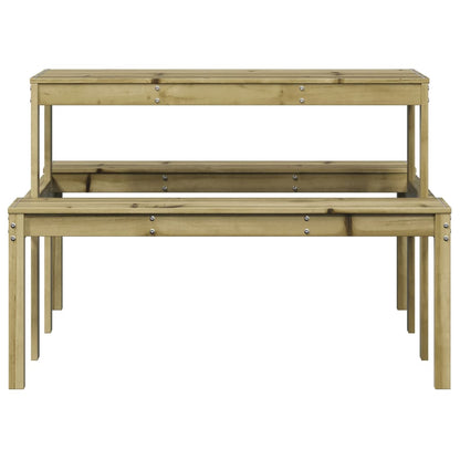 Impregnated Pine Wood Picnic Table - 110x134x75 cm, Natural Finish