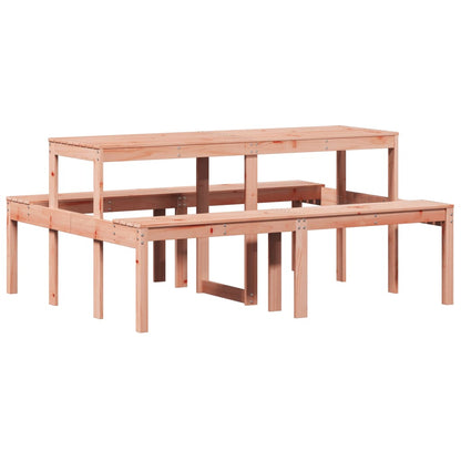 Solid Douglas Wood Picnic Table - 160x134x75 cm, Natural Finish