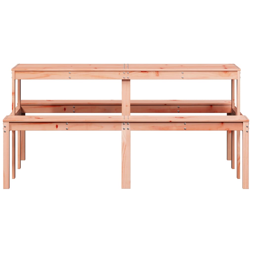 Solid Douglas Wood Picnic Table - 160x134x75 cm, Natural Finish