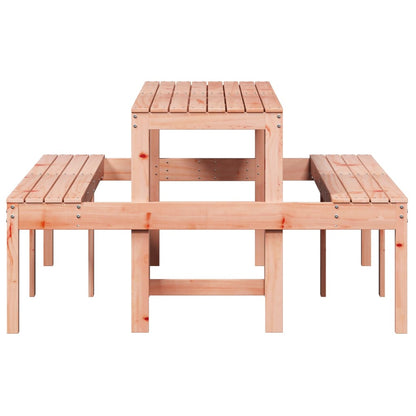 Solid Douglas Wood Picnic Table - 160x134x75 cm, Natural Finish