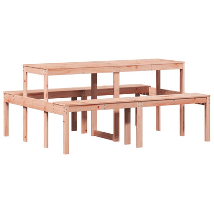 Solid Douglas Wood Picnic Table - 160x134x75 cm, Natural Finish