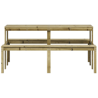 Impregnated Pine Wood Picnic Table 160x134x75 cm - Natural Finish