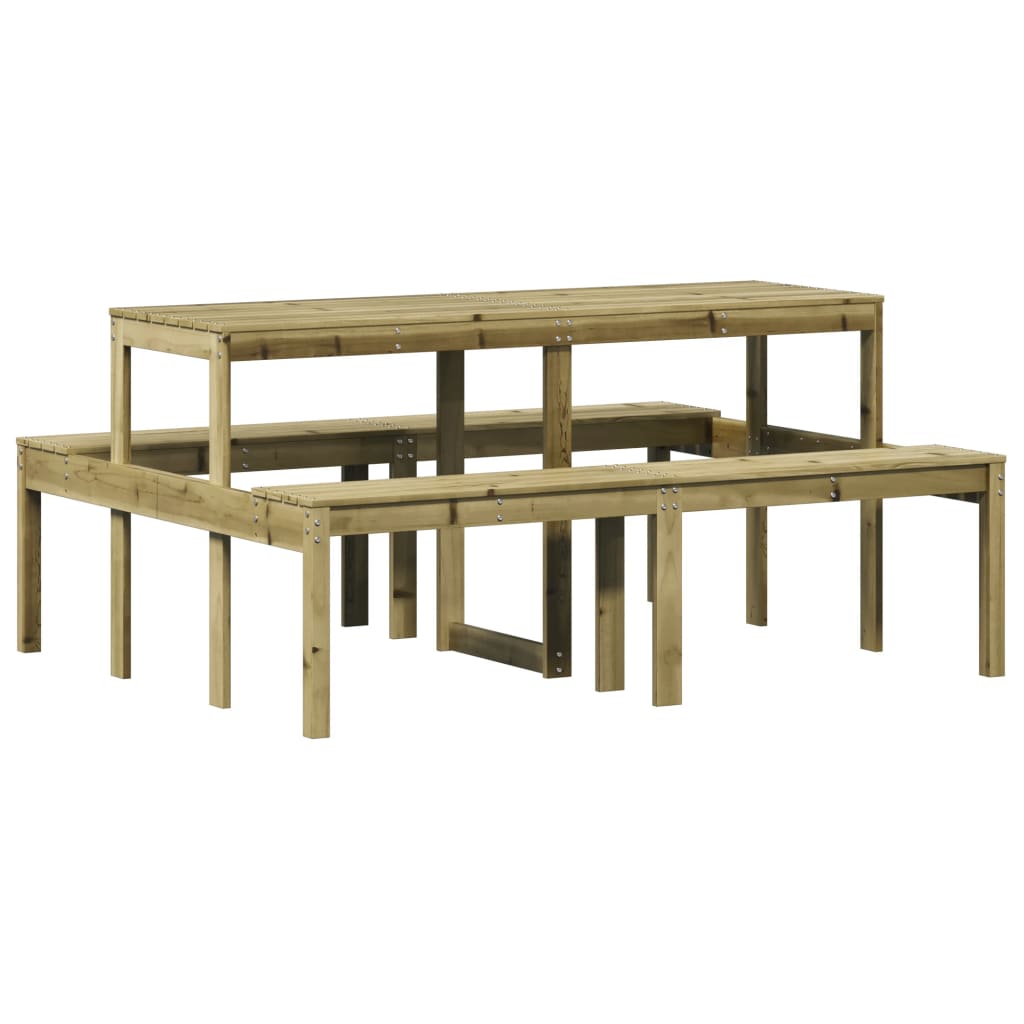 Impregnated Pine Wood Picnic Table 160x134x75 cm - Natural Finish