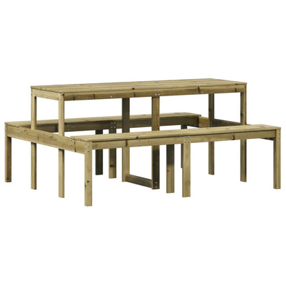 Impregnated Pine Wood Picnic Table 160x134x75 cm - Natural Finish