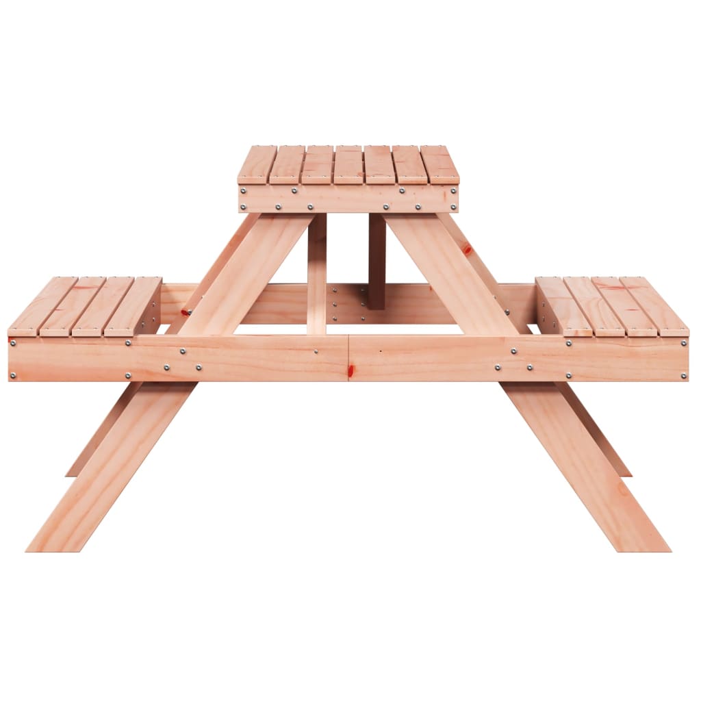 Solid Wood Douglas Picnic Table - 105x134x75 cm - Natural Finish