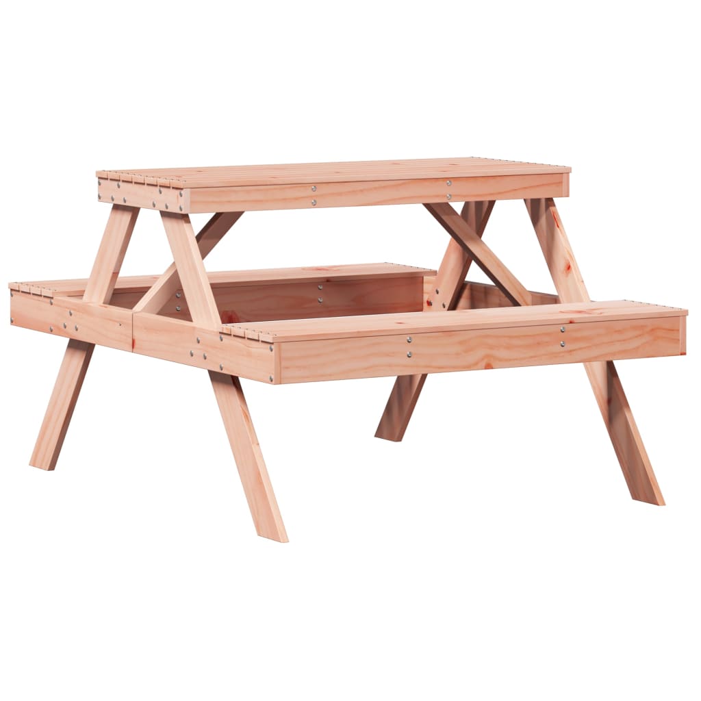 Solid Wood Douglas Picnic Table - 105x134x75 cm - Natural Finish