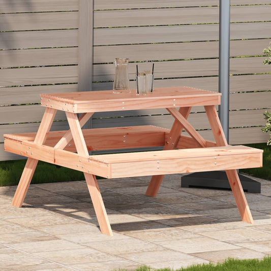 Solid Wood Douglas Picnic Table - 105x134x75 cm - Natural Finish