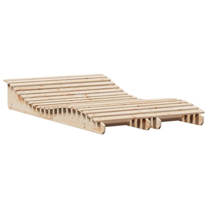 Solid Pine Wood Sun Loungers Set - 2pcs, 205x60x31.5 cm