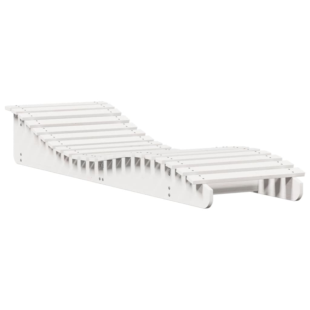 White Solid Wood Pine Sun Lounger 205x60x31.5 cm