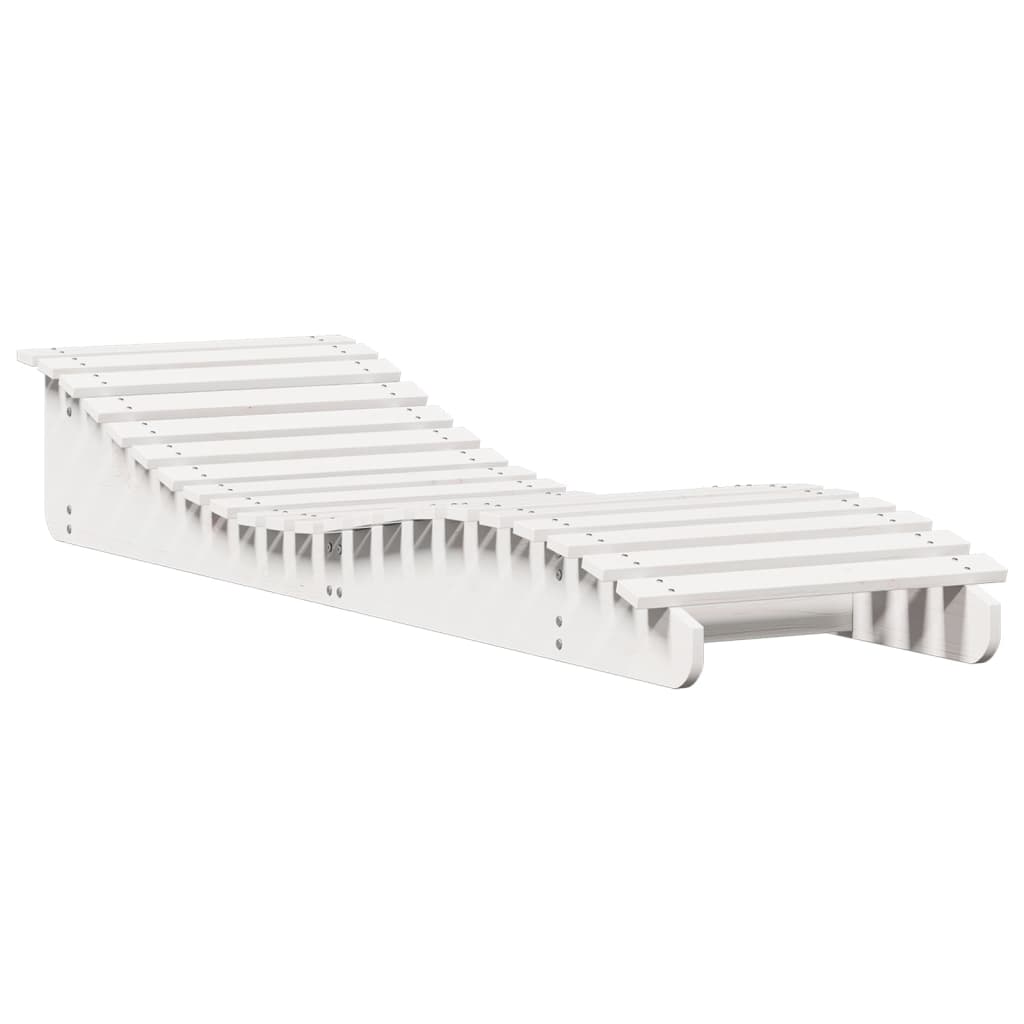 White Solid Wood Pine Sun Loungers Set of 2 - 205x60x31.5 cm