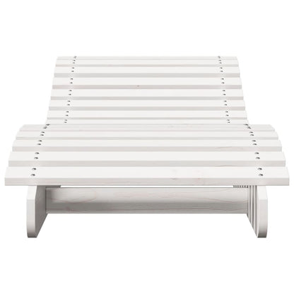 White Solid Wood Pine Sun Loungers Set of 2 - 205x60x31.5 cm