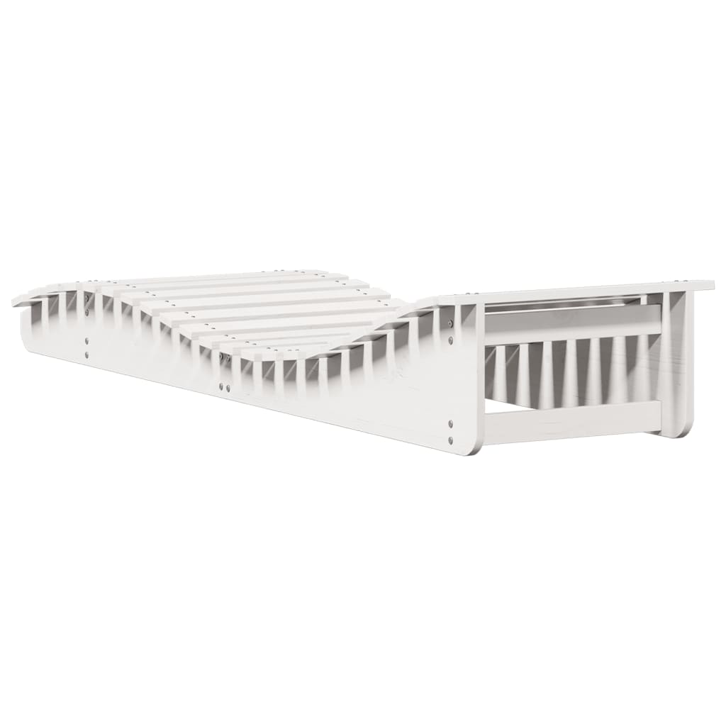 White Solid Wood Pine Sun Loungers Set of 2 - 205x60x31.5 cm