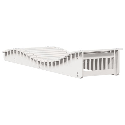 White Solid Wood Pine Sun Loungers Set of 2 - 205x60x31.5 cm