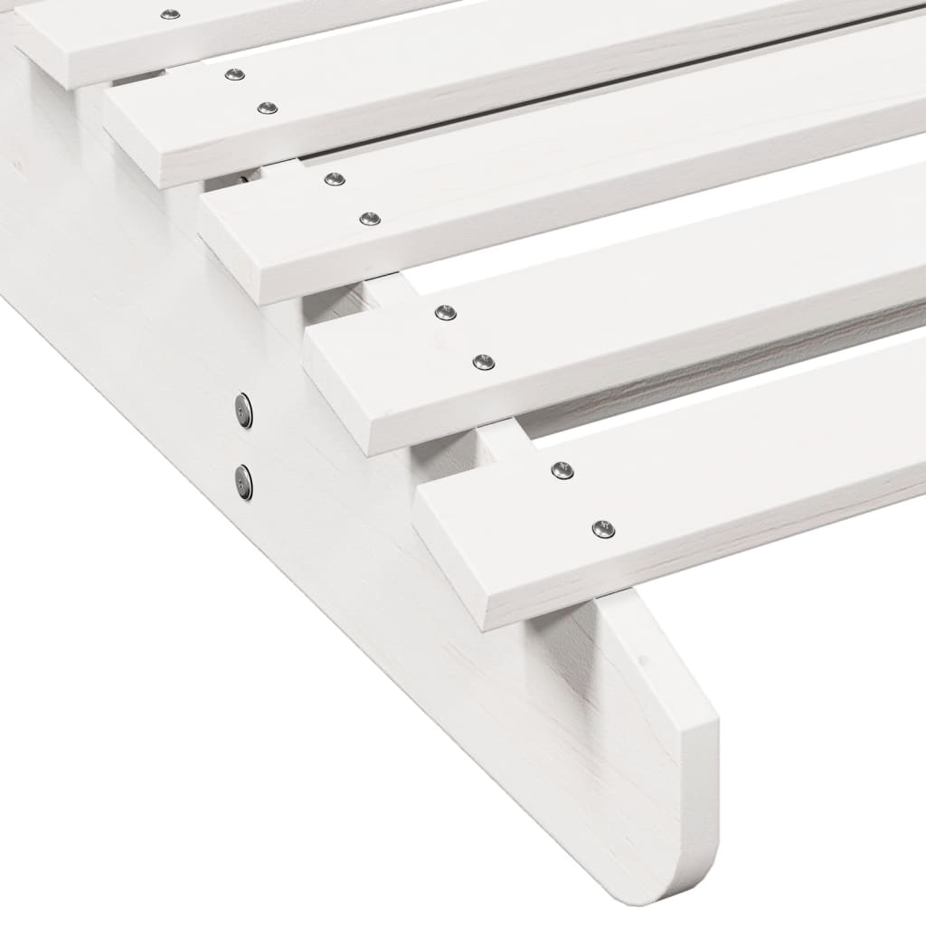 White Solid Wood Pine Sun Loungers Set of 2 - 205x60x31.5 cm