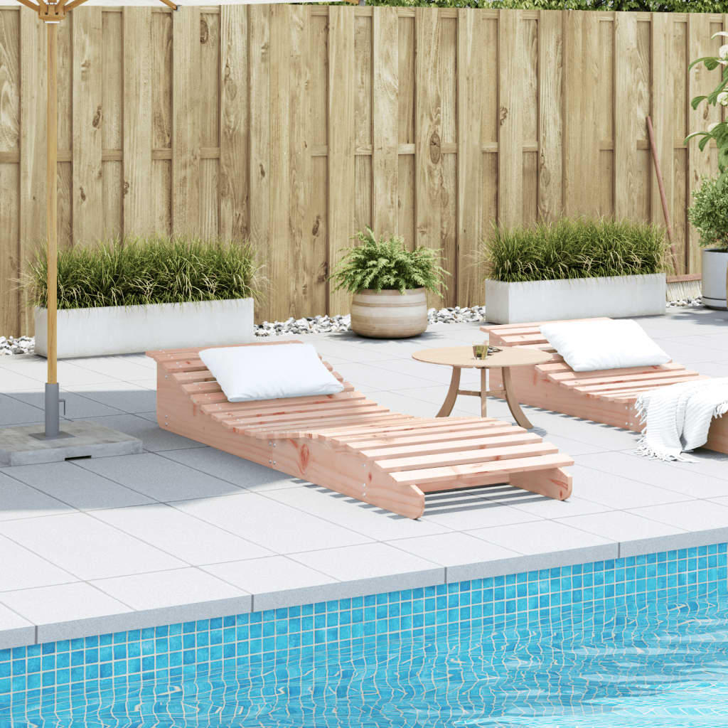 Solid Wood Douglas Sun Lounger - 205x60x31.5 cm Outdoor Elegance