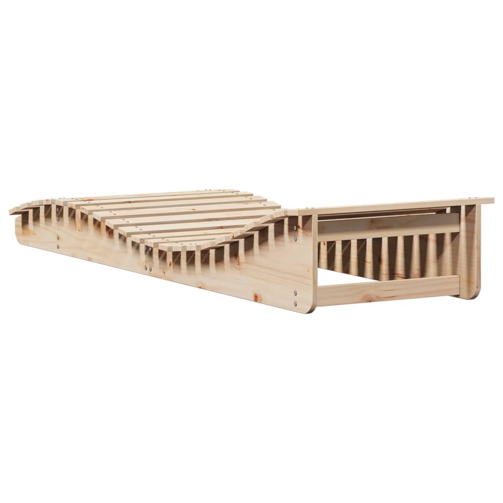 Solid Pine Wood Sun Lounger 205x70x31.5cm - Durable & Stylish