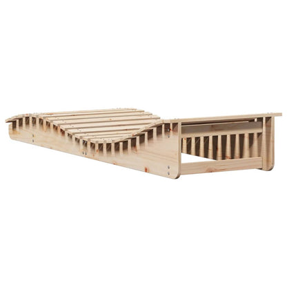 Solid Pine Wood Sun Lounger 205x70x31.5cm - Durable & Stylish
