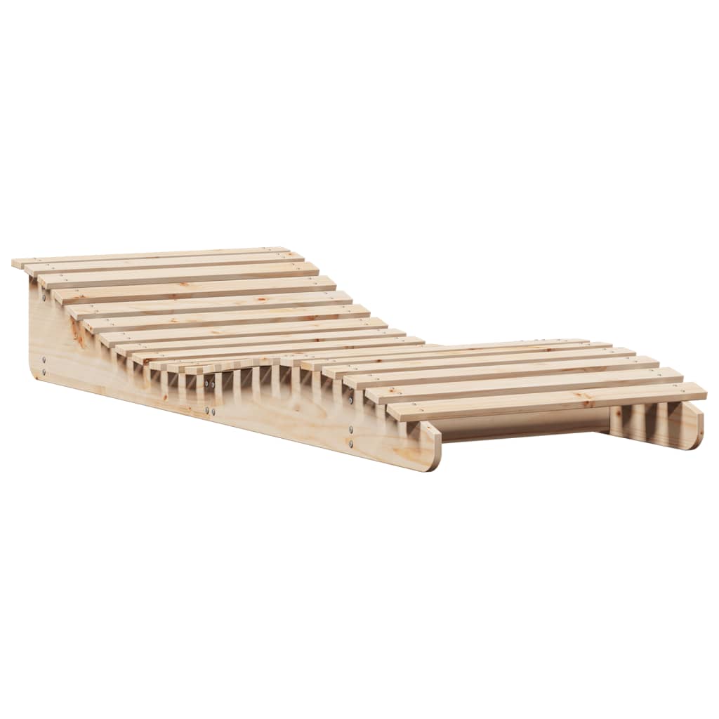 Solid Pine Wood Sun Lounger - 205x80x31.5 cm Relaxation Chair