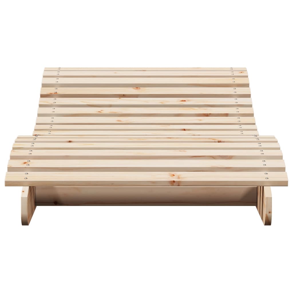 Solid Pine Wood Sun Lounger - 205x80x31.5 cm Relaxation Chair