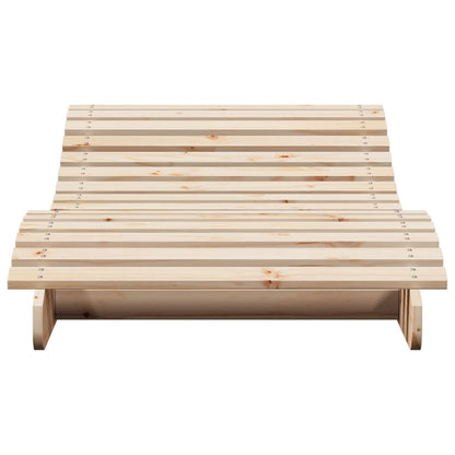 Solid Pine Wood Sun Lounger - 205x80x31.5 cm Relaxation Chair