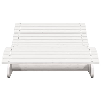 Solid Pine Sun Lounger White 205x80x31.5 cm Outdoor Comfort