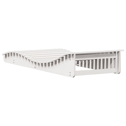 Solid Pine Sun Lounger White 205x80x31.5 cm Outdoor Comfort