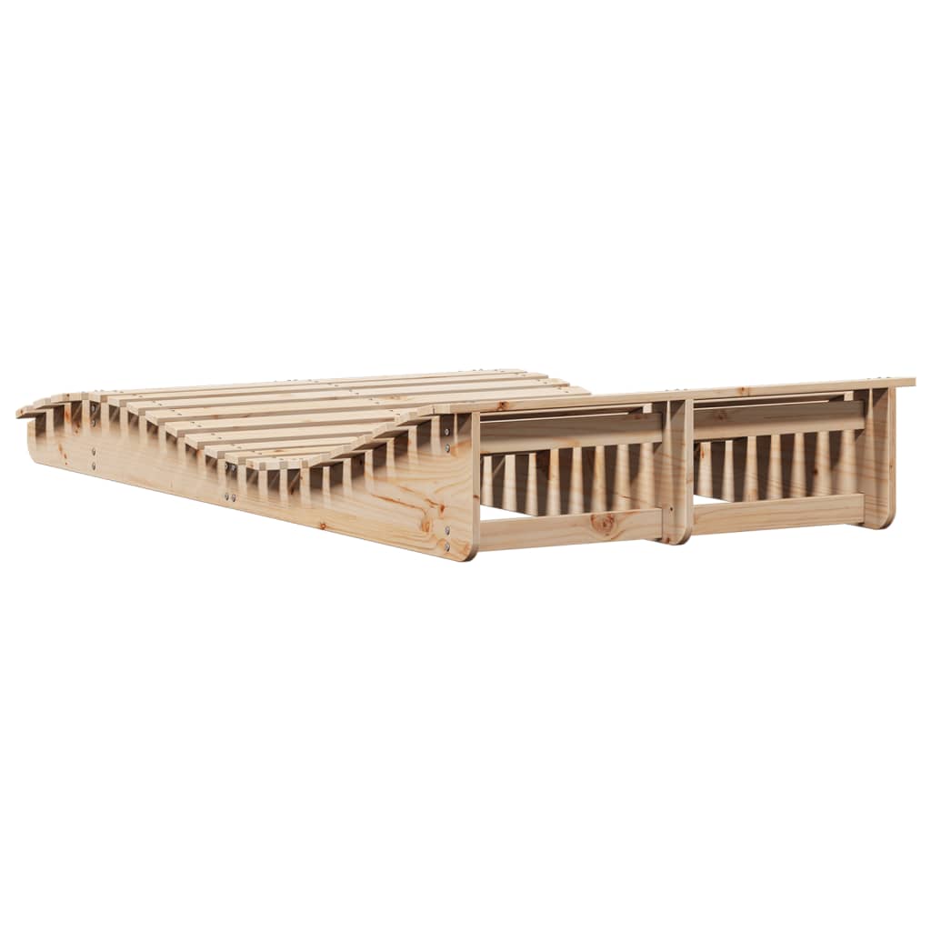 Solid Pine Wood Sun Lounger, 205x110x31.5 cm - Stylish & Durable