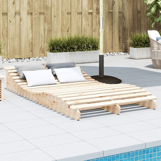 Solid Pine Wood Sun Lounger, 205x110x31.5 cm - Stylish & Durable