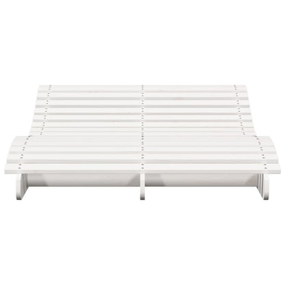 White Solid Pine Sun Lounger - 205x110x31.5 cm