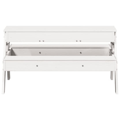 Kids' White Pine Wood Picnic Table with Sandpit - Solid & Durable