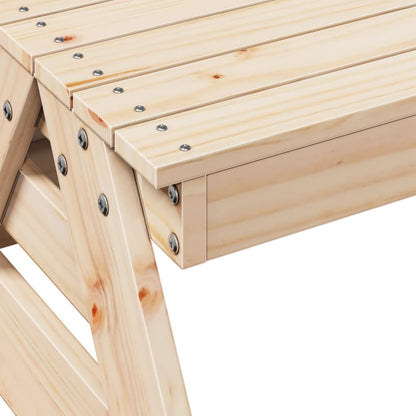 Solid Pine Wood Kids' Picnic Table - 88x97x52 cm, Natural Finish