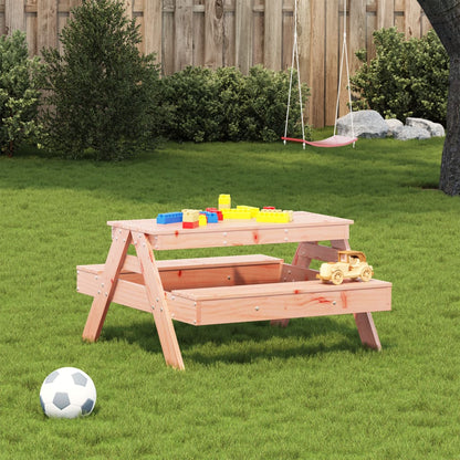 Kids' Picnic Table - Solid Douglas Wood, 88x97x52 cm