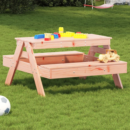 Kids' Picnic Table - Solid Douglas Wood, 88x97x52 cm
