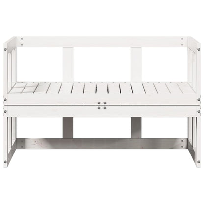 Extendable White Pine Wood Garden Sofa Bench