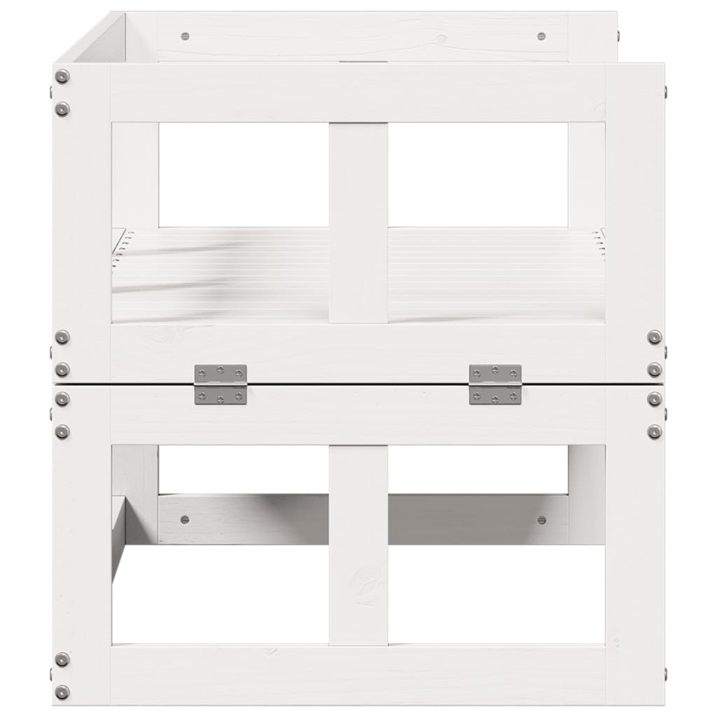 Extendable White Pine Wood Garden Sofa Bench
