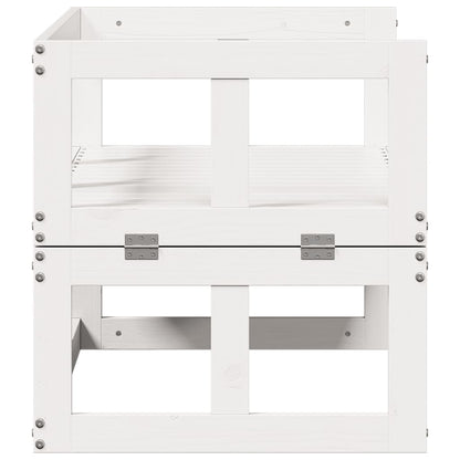 Extendable White Pine Wood Garden Sofa Bench