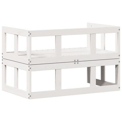 Extendable White Pine Wood Garden Sofa Bench