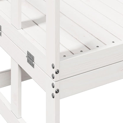 Extendable White Pine Wood Garden Sofa Bench