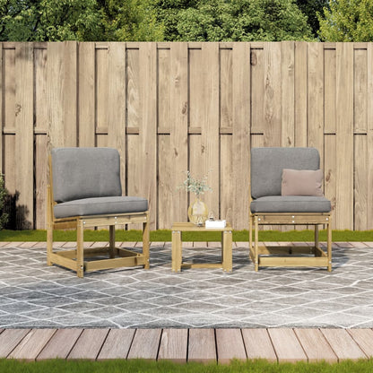 3-Piece Pine Wood Garden Lounge Set - Durable & Stylish Design