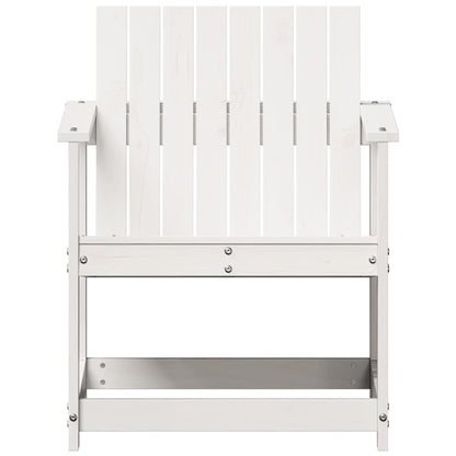 White Solid Pine Wood Garden Chair 62x56x77 cm