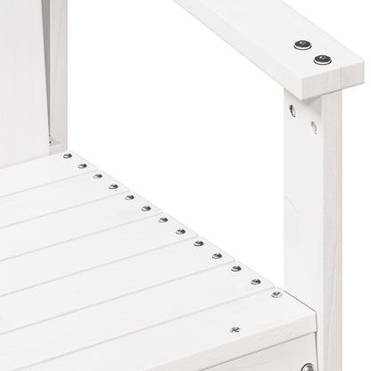 White Solid Pine Wood Garden Chair 62x56x77 cm