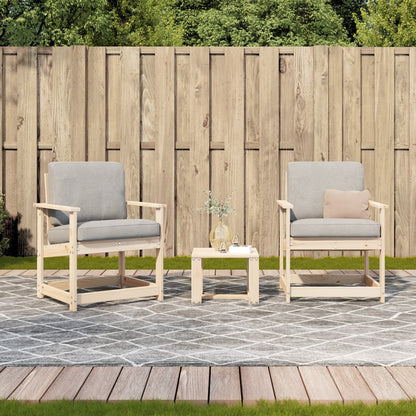 Solid Pine 3-Piece Garden Lounge Set - Stylish Outdoor Comfort