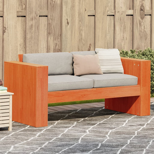 Wax Brown Solid Pine 2-Seater Garden Sofa 134x60x62 cm