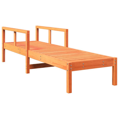 Solid Pine Sun Lounger, Wax Brown - 199.5x62x55 cm Outdoor Relaxation