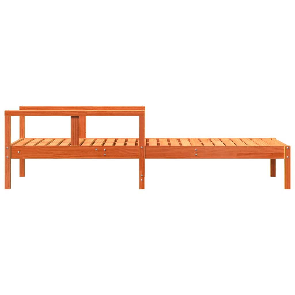 Solid Pine Sun Lounger, Wax Brown - 199.5x62x55 cm Outdoor Relaxation