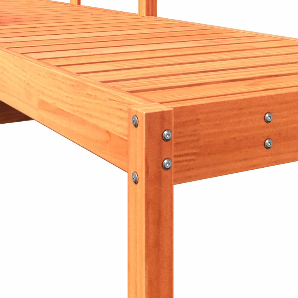 Solid Pine Sun Lounger, Wax Brown - 199.5x62x55 cm Outdoor Relaxation