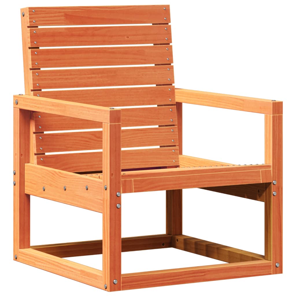 3-Piece Garden Lounge Set, Solid Pine Wood, Wax Brown Finish