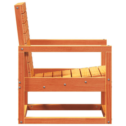 3-Piece Garden Lounge Set, Solid Pine Wood, Wax Brown Finish