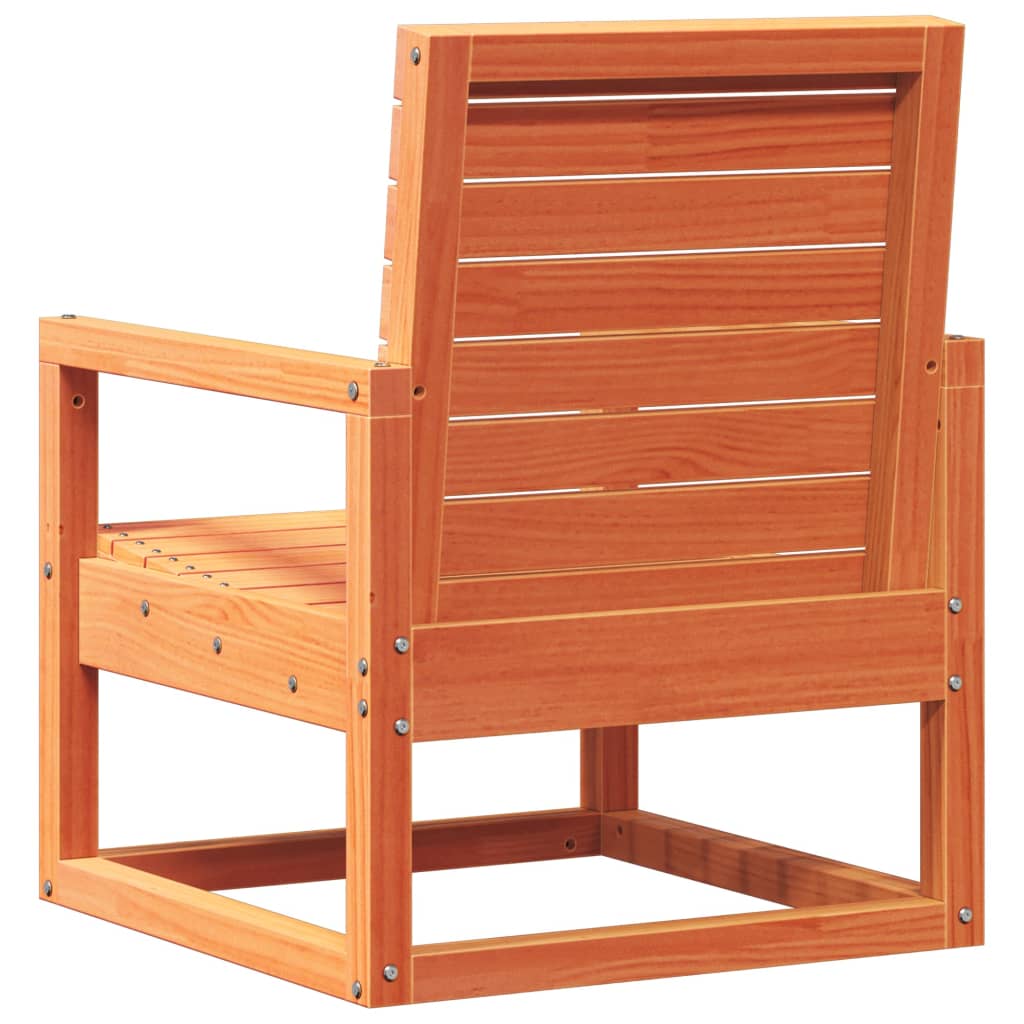 3-Piece Garden Lounge Set, Solid Pine Wood, Wax Brown Finish
